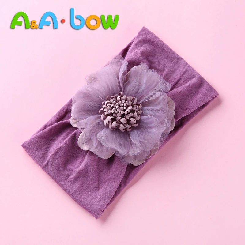 Diadema de flores para beb&eacute;, lazos para ni&ntilde;a peque&ntilde;a, bandas para el pelo para beb&eacute;, diademas para ni&ntilde;o, turbante para reci&eacute;n nacido, accesorios para el cabello para beb&eacute;-0