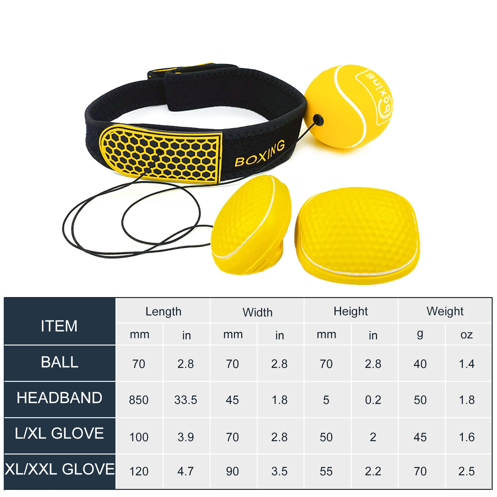

Boxing Reflex Ball Set with Headband Adjustable Sports Headband Tie for Boxing Reaction Punching Speed Training Boxing training