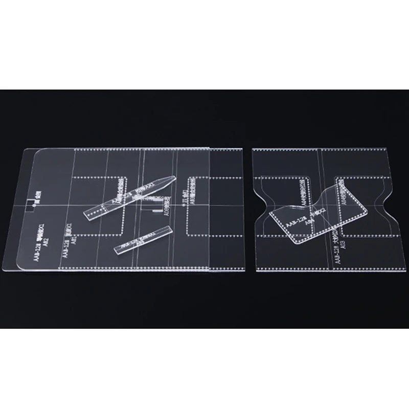Acrylic template Кожа ремесло инструменты Длинный кошелек DIY кожа ручной работы ручной бумажник акриловый шаблон версия рисования - Цвет: Acrylic template