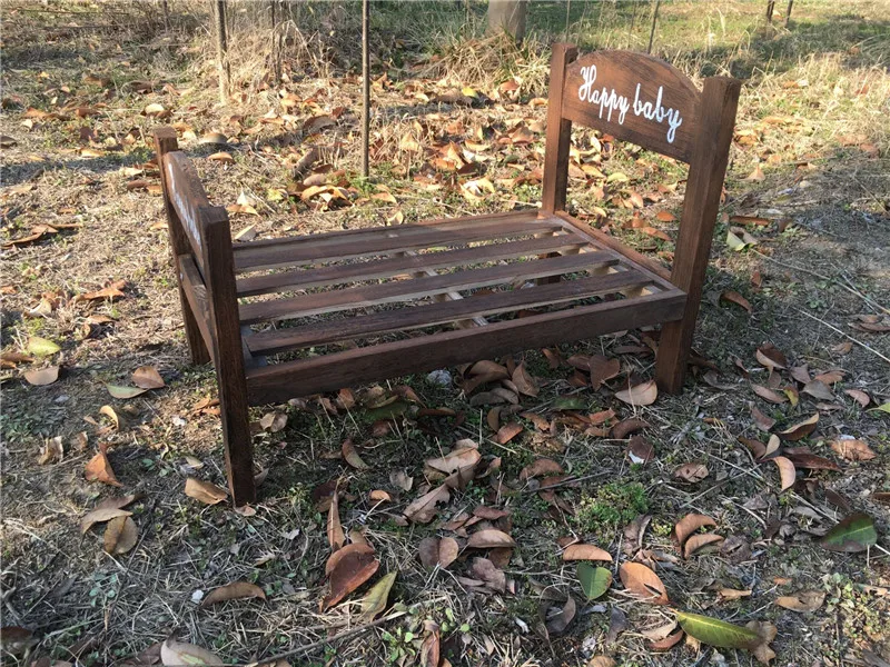 Реквизит для фотосъемки новорожденных детская кроватка из массива дерева в