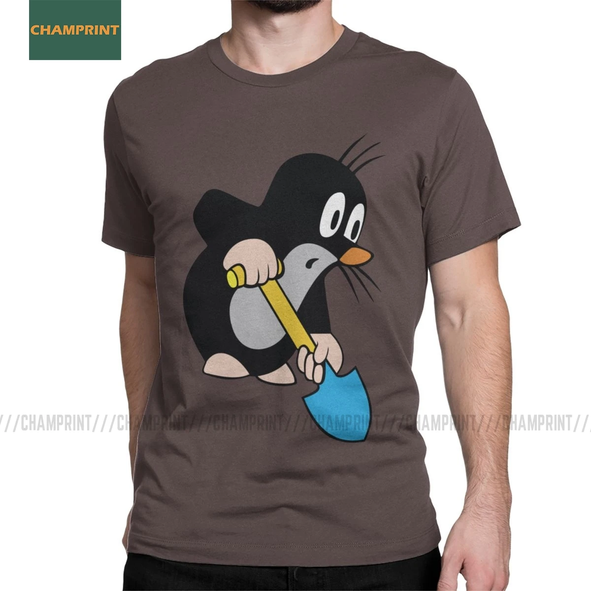 Мужская хлопковая футболка с изображением юмора Крота Krtek Little Maulwurf коротким