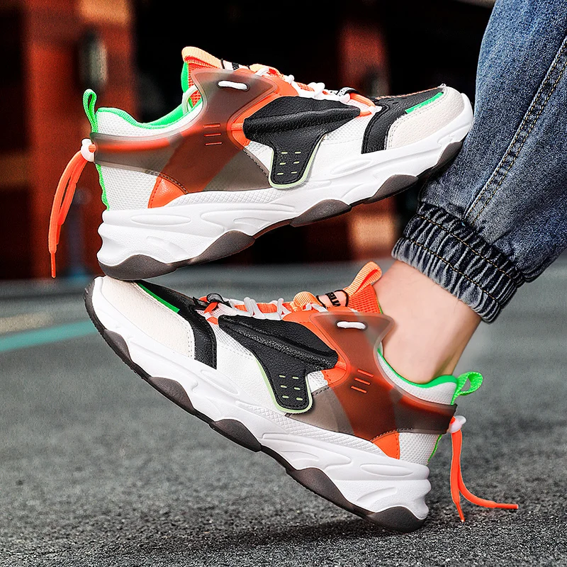 

High Top Casual Shoes For Man Colorful Leather Men Sneaker Fashion Mixed Colors Comfort Rubber Youth Tide Shoes Designer Outdoor