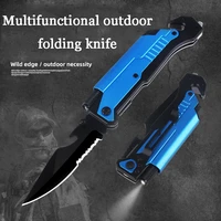 6 in 1 multitool utility pocket knife survival outdoor edc mes navaja camping with opener belt cutter glass breaker flashlight
