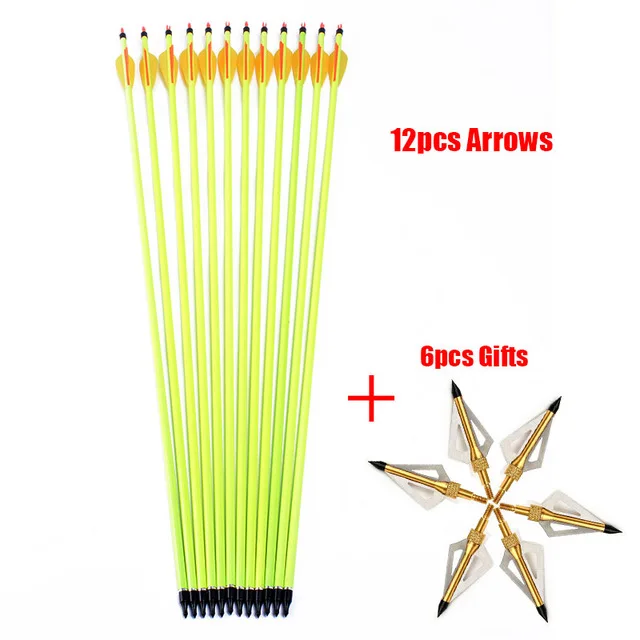 12pcs Orange gifts Охотничий арбалет 12 шт. желтая карбоновая стрела сменные стрелы болты 30 дюймов Желтые Лопасти для изогнутого/композитного лука стрельба из лука - Цвет: 12pcs Orange gifts