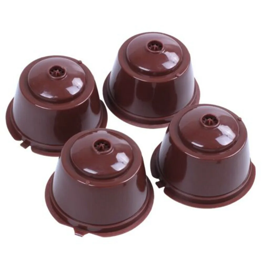 4pcs Refillable Reusable Coffee Capsules Filter with Spoon Brush for Dolce Gusto kitchen and coffee shop supplies