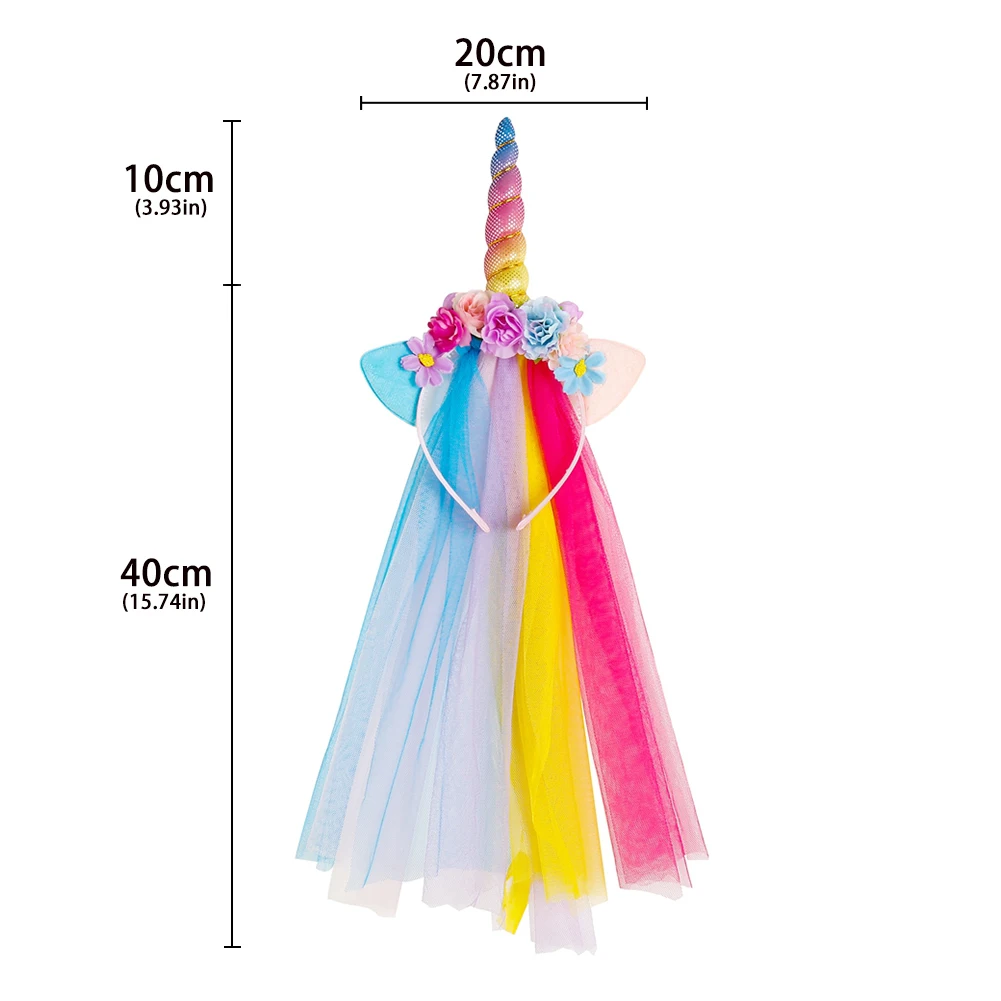 

Glitter Cat Ears Headband With Long Tulle Party Unicorn Hair Accessories Rainbow Unicorn Headband Girls Unicorn Hair Band