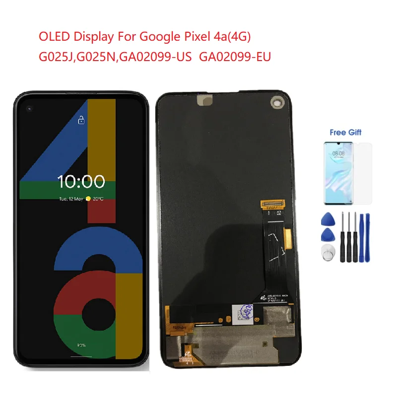 Pantalla LCD para Google Pixel 4a (4G), G025N, G025J, montaje de digitalizador para Google Pixel 4a, Pixel 5a, 5G, DisplayG1F8F-0