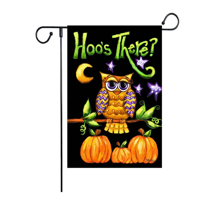 Хэллоуин сад флаг Тыква Мешковина баннер открытый газон Декор двухсторонние