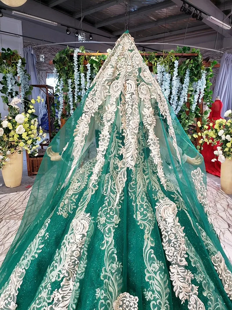 Arabic Muslim Wedding Dresses African Long Sleeves Lace Vintage for Bridal Women Wear Ball Gowns