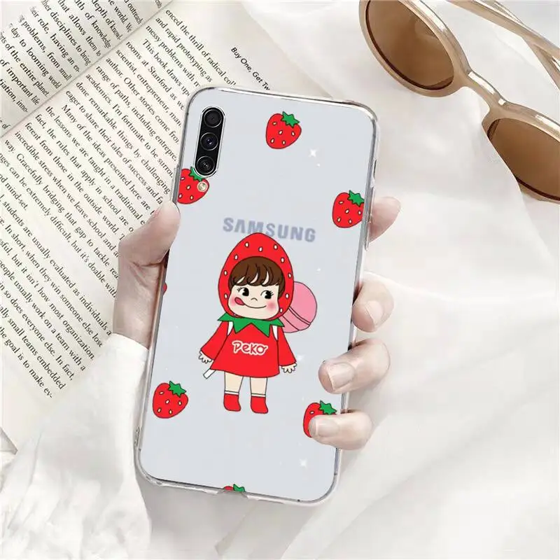 

Sweet Peko Milk Milky Phone Cases Transparent for Samsung A71 S9 10 20 HUAWEI p30 40 honor 10i 8x xiaomi note 8 Pro 10t 11