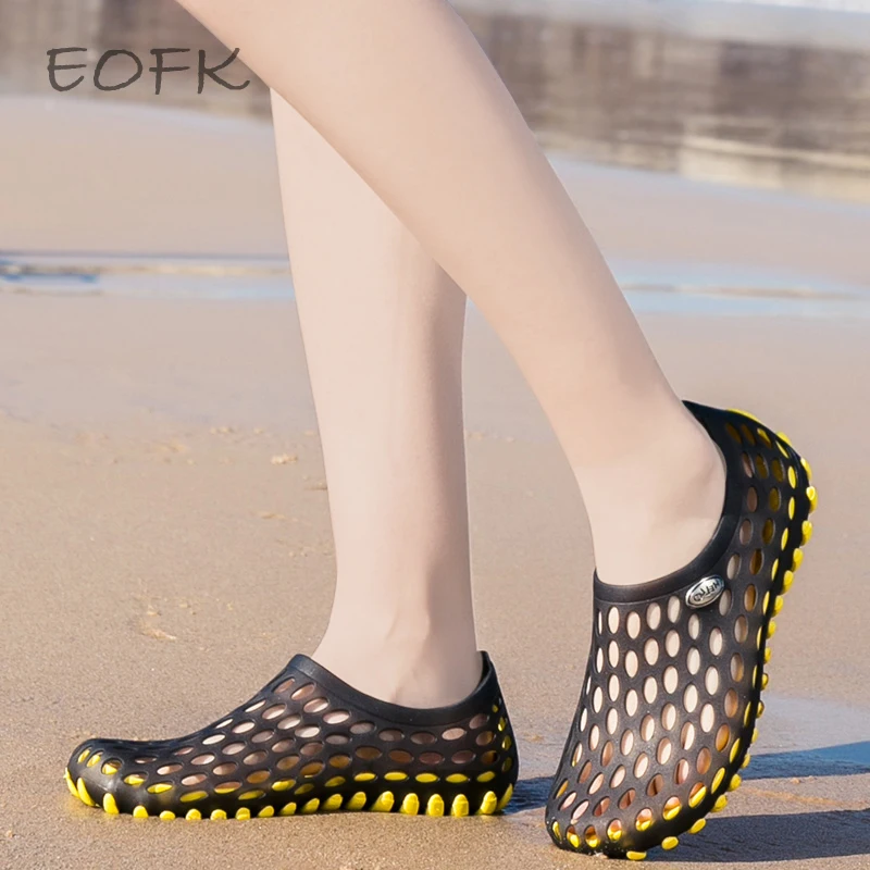 Шлепанцы EOFK женские для пляжа сланцы из ЭВА мягкие удобные сандалии на плоской