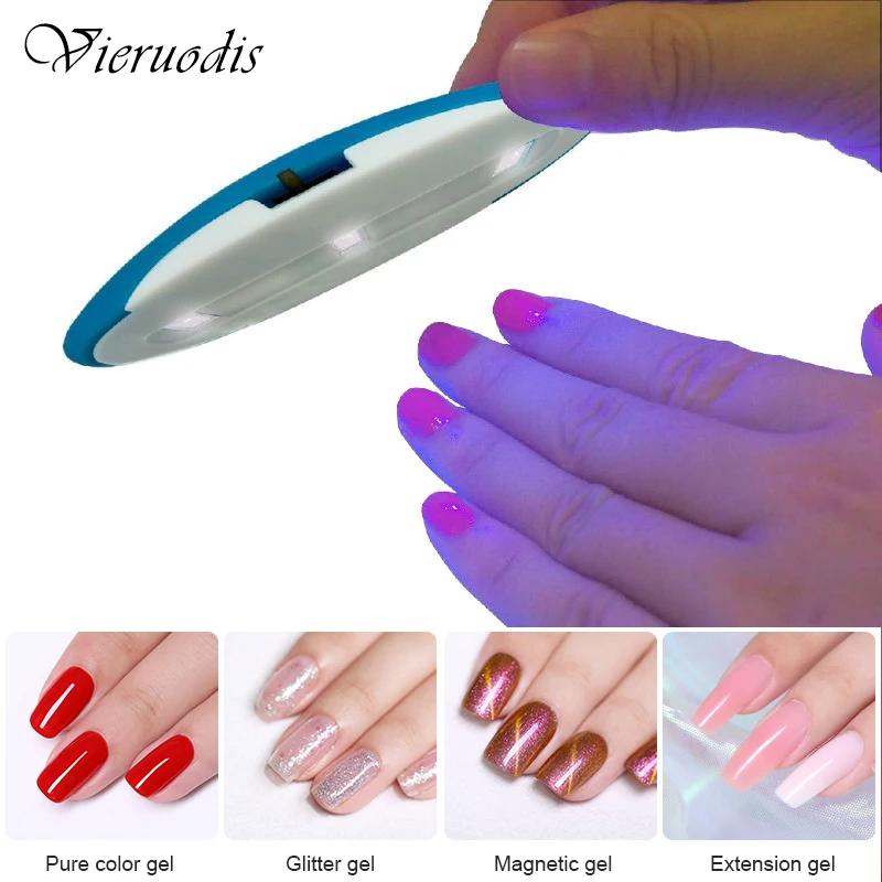 Портативный Мини УФ гель для ногтей светодиодный светильник USB зарядка Гель лак