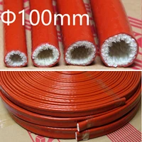 thickening fire proof tube id 100mm silicone fiberglass cable sleeve high temperature oil resistant insulated wire protect pipe
