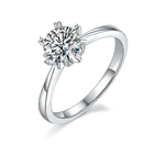Женские обручальные кольца GEM'S BALLET Round 6,5 мм 1.0Ct Moissanite, 925 пробы Серебряное кольцо в форме снежинки, ювелирное изделие