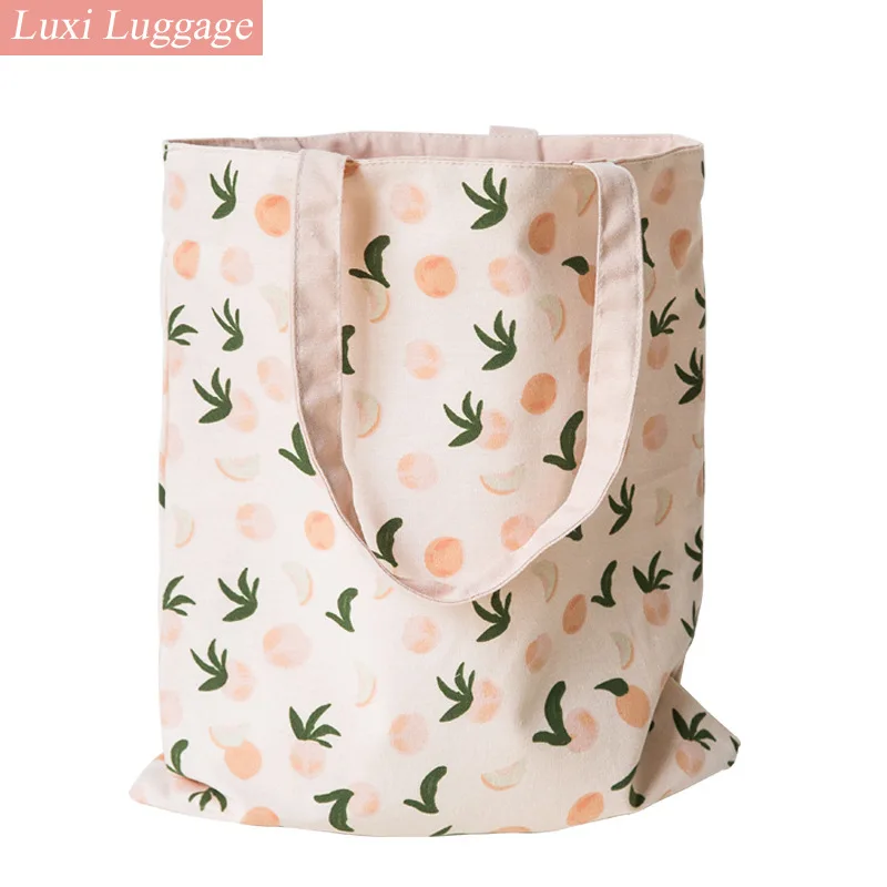 

New Millet Wheat Fabric Double-sided Dual-use Shoulder Bags Cotton Linen Pocket Handbag Shopping Bag Female Canvas Cloth Totes