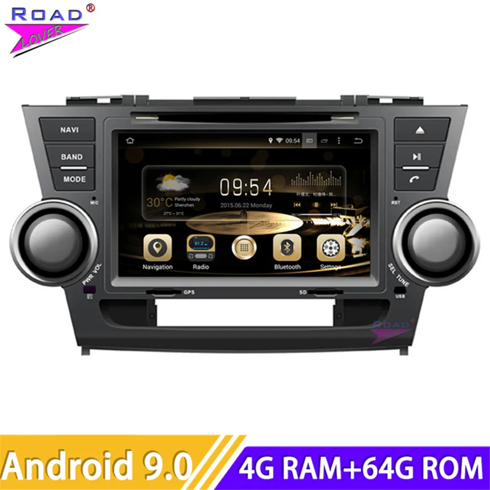 Автомобильный DVD плеер Roadlover Android 9 0 радио для Toyota high Lander 2008 стерео GPS навигация