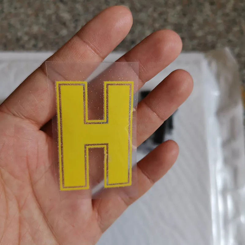 5cm-H 5 см желтый цвет буквы A-Z термонаклейки название Спортивная тканевая наклейка Горячая теплопередача DIY термоклейкие для одежды сумка обувь - Цвет: 5cm-H