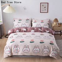 pets dog and rabbit pattern bedding set home use duvet cover 3 4pcs cotton polyester fabric with pillowcase sheet baby comforter
