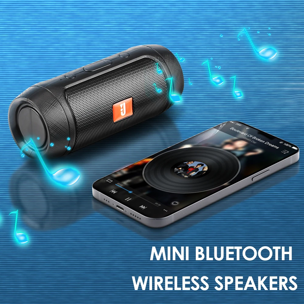 Мини-динамик с Bluetooth сабвуфер поддержка TF FM-радио водонепроницаемы переносной