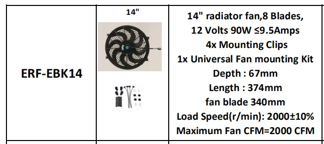 Универсальный Комплект вентиляторов для радиатора 7 10 12 14 дюймов В 80 Вт 2100 об/мин |