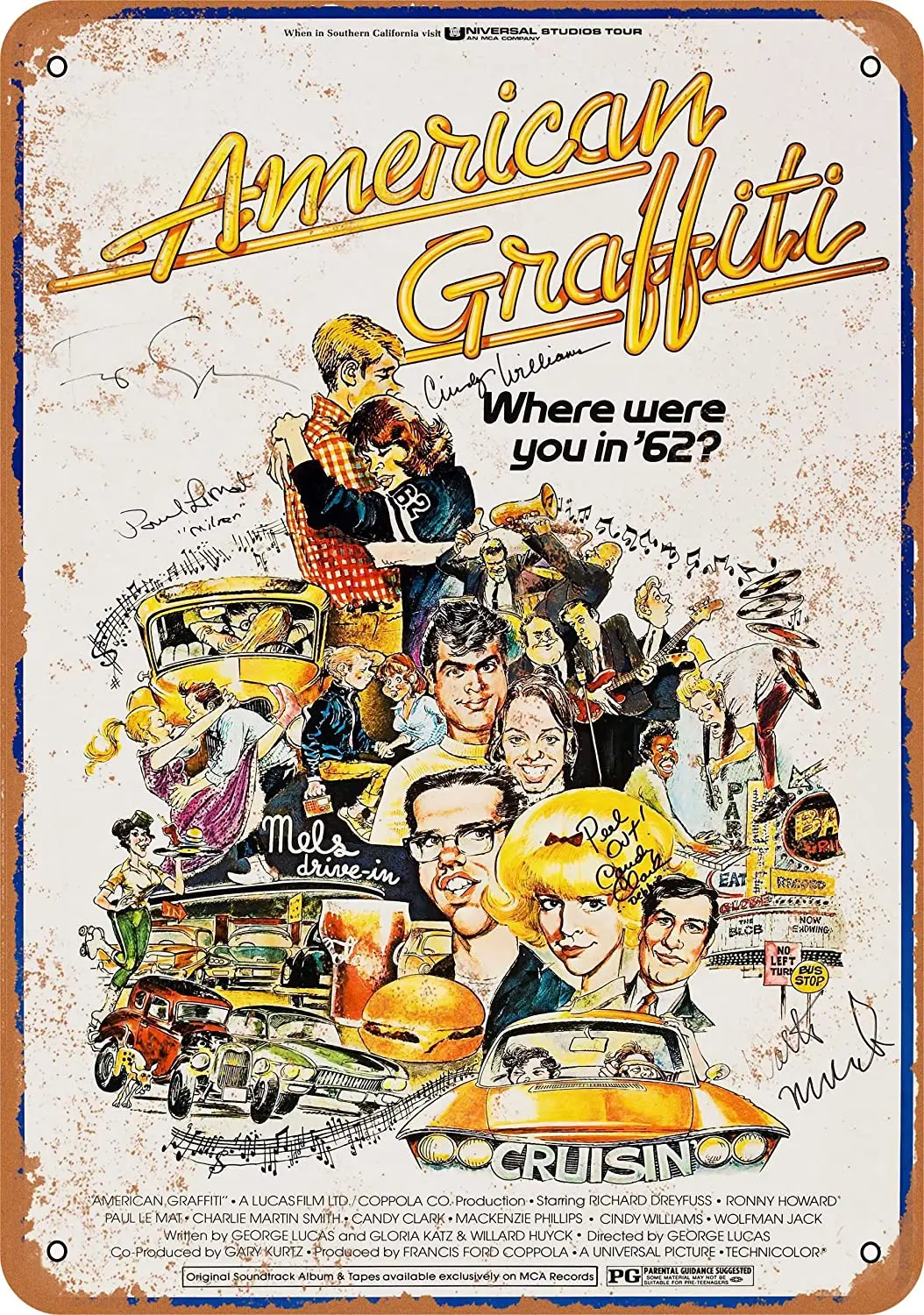 

WallColor 8*12 Metal Sign 1973 American Graffiti Vintage Look