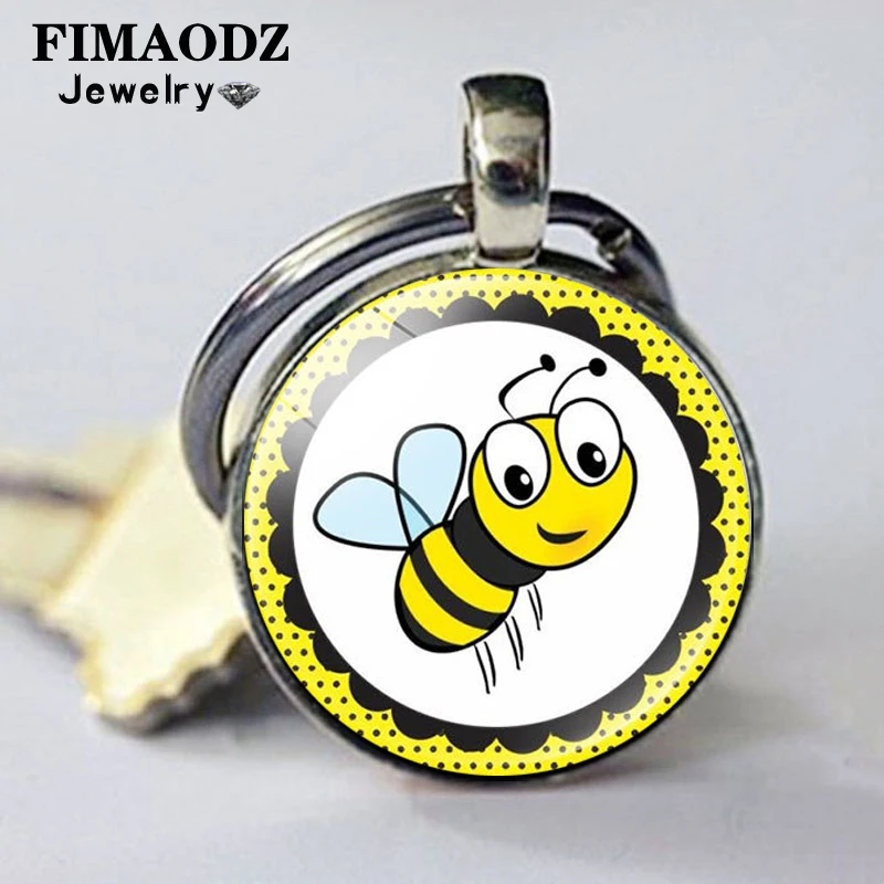 Брелок для ключей FIMAODZ в виде Милого Животного пчелы Счастливого мультфильма