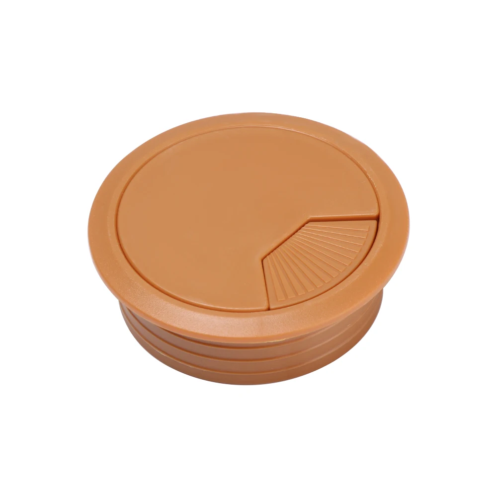 light brown 1 шт. 60/80 мм стол пластиковый кабель отверстие крышка ПК компьютерный стол круглый провод аккуратные втулки Кабельный органайзер - Цвет: light brown