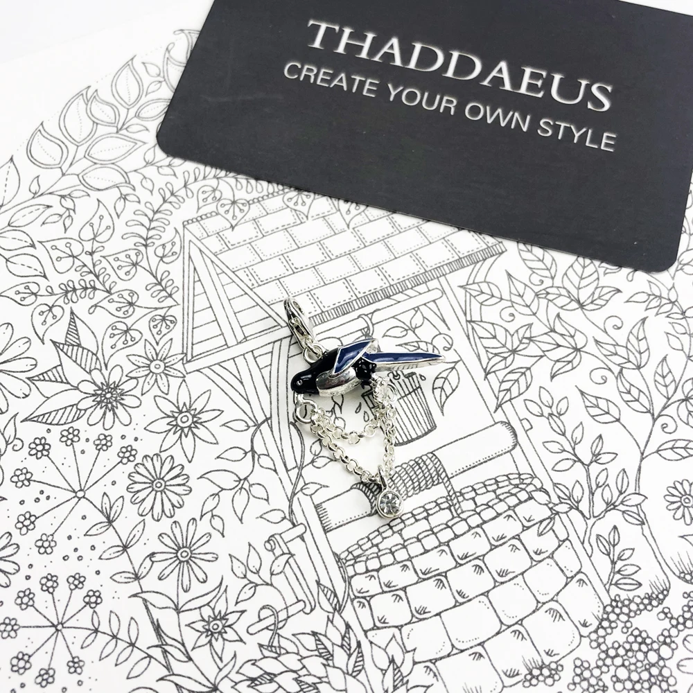 

925 Sterling Silver Magpie Bird Charm for Bracelet 2019 New Cute Anime Chaveiro Lucky Piercing Women Jewelry Trendy Kolye Bijoux