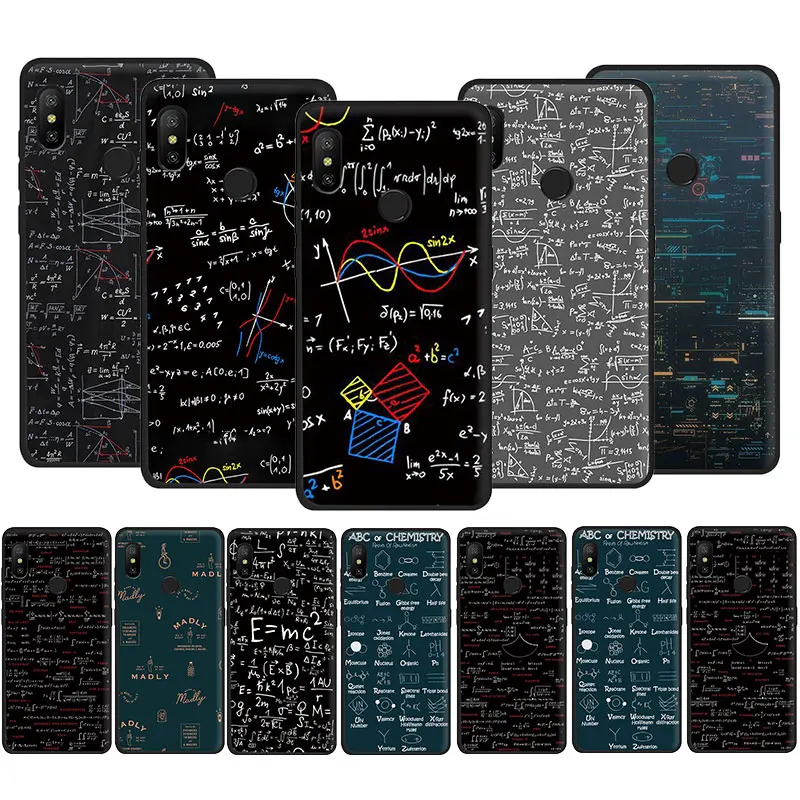 Мягкий силиконовый чехол из ТПУ с математическими формулами для Redmi Note 5 6 7 8 9 Pro Max