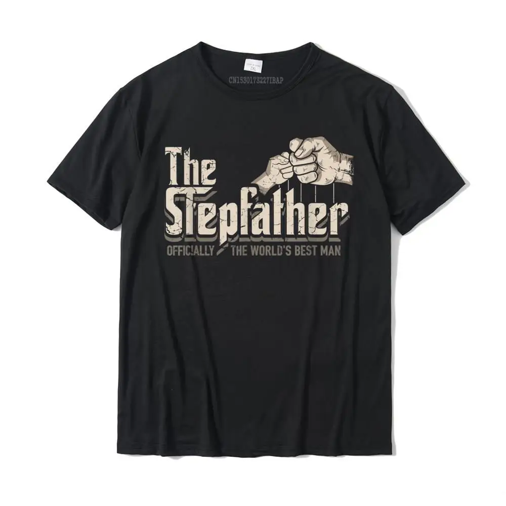 

Mens Funny Stepdad Stepfather Officially World's Best Man T-Shirt Fashionable Tshirts Popular Cotton Mens Tops Shirts Printing