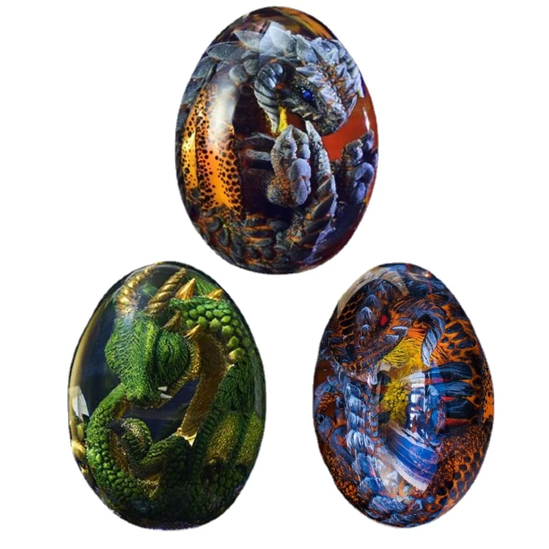 

Dragon Egg Ornament Dinosaur Egg Statue Lifelike Lava Resin Crystal Mineral Gemstone Decoration Artwork Collection Decor Gifts