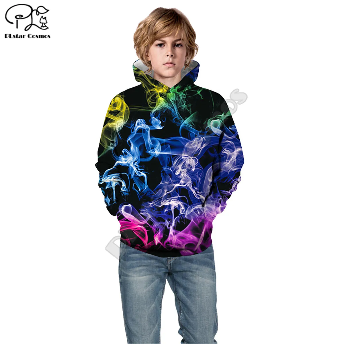 Sudadera con capucha y estampado psicod&eacute;lico para ni&ntilde;os, ropa infantil con estampado de dibujos animados en 3d, con estampado de pel&iacute;culas de dibujos animados, estilo 4-4