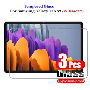 3pcs tempered glass screen protector for samsung galaxy tab s7 t870 t875 protective film 9h glass for tab s7 sm t870 sm t875 free global shipping