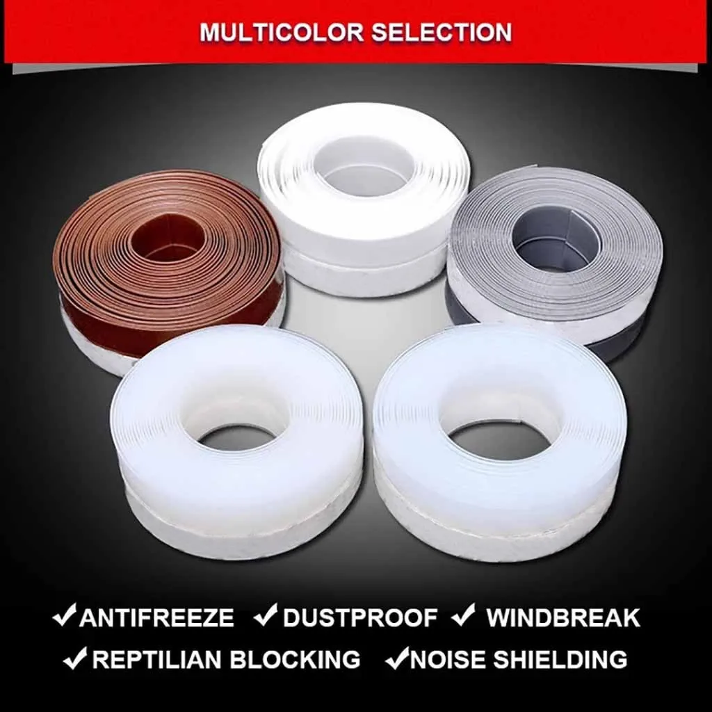 Самоклеящиеся уплотнительные ленты 5 м для двери ванной комнаты