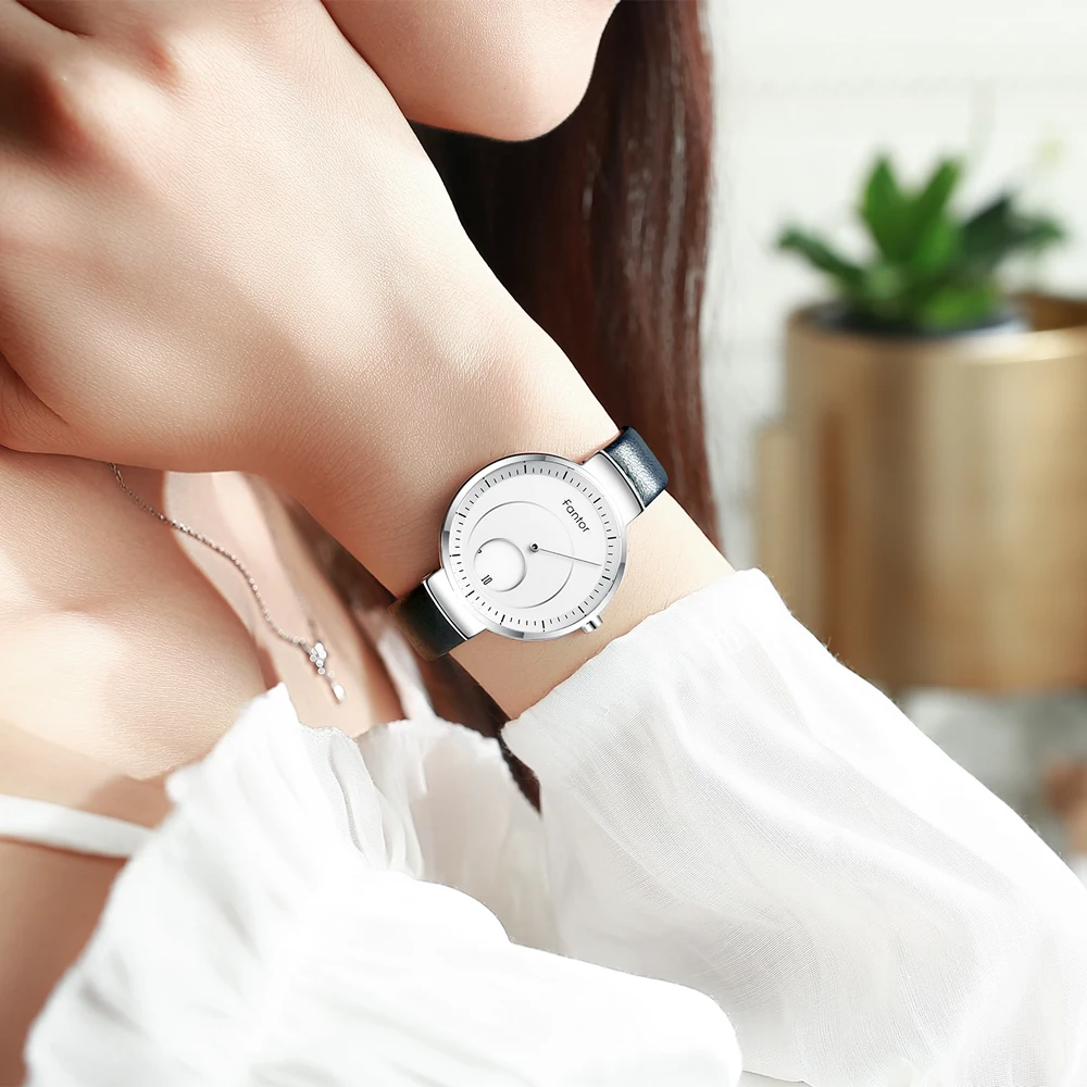 Fantor женские часы люксовый бренд циферблат кожа montre femme женские наручные часы водонепроницаемые relogio feminino