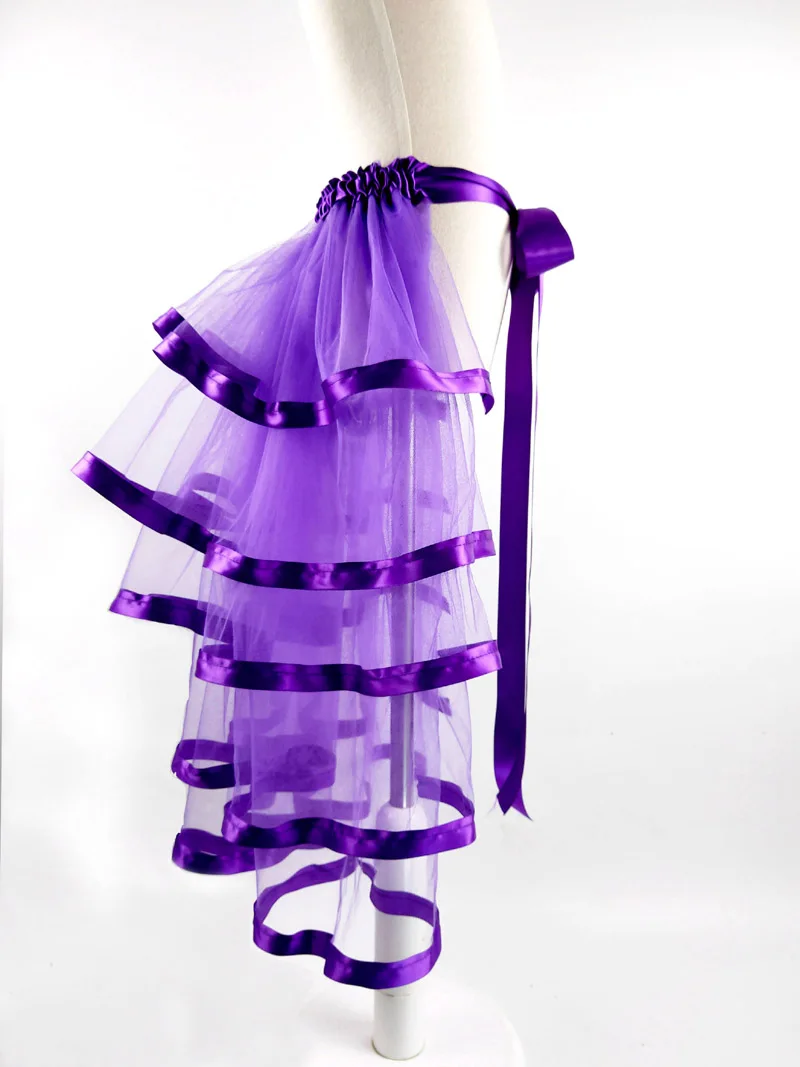 Adult Purple Lady women Girl Costume skirts Stage Performance DJ Disco cloth party Halloween Steel tube Dance Cake Tutu Skirt