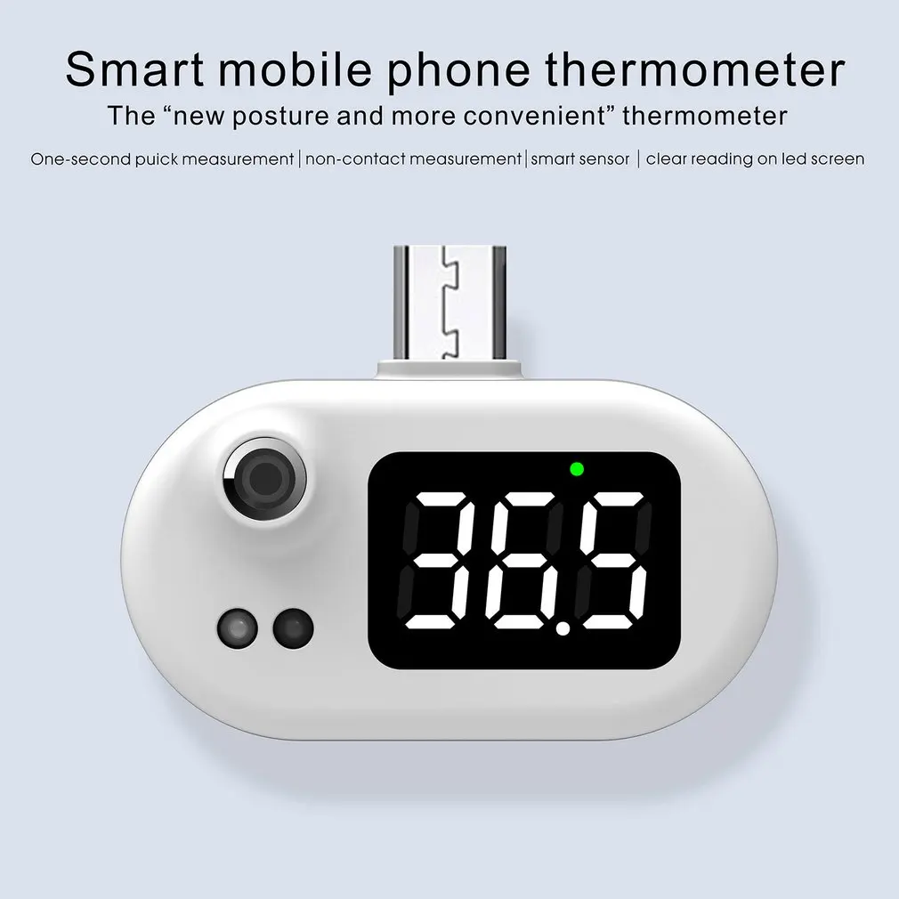 

hot!Mobile Phone USB Smart Thermometer Non-contact Infrared Thermometer Portable Electronic Thermometer LCD Display