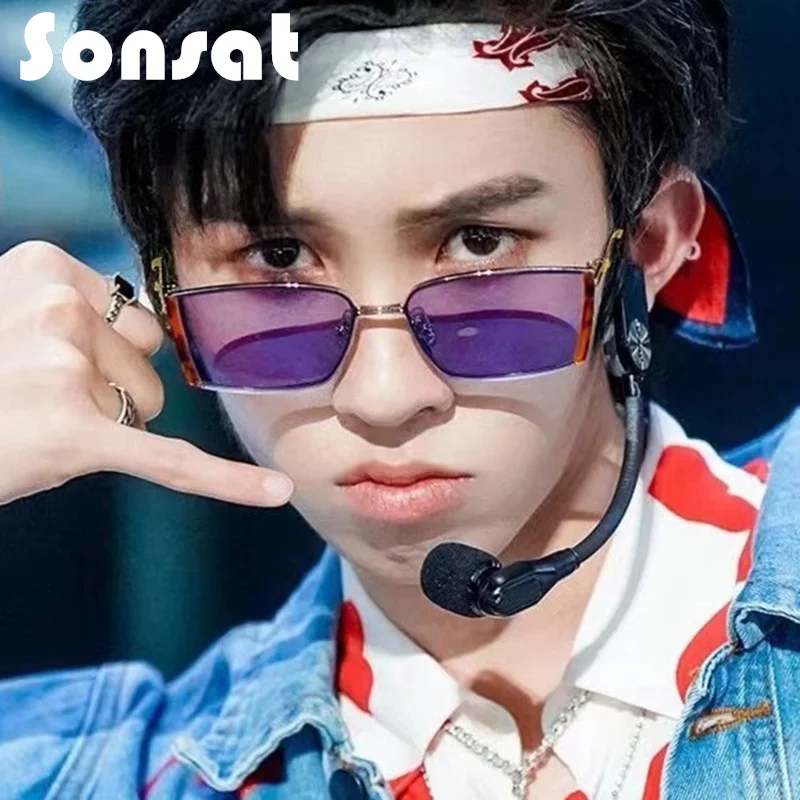 

2021 Summer Small Square Frame New Hip Hop Women's Sun Glasses Sunglasses Personality Vintage Retro Luxury Unisex Shades Eyewear