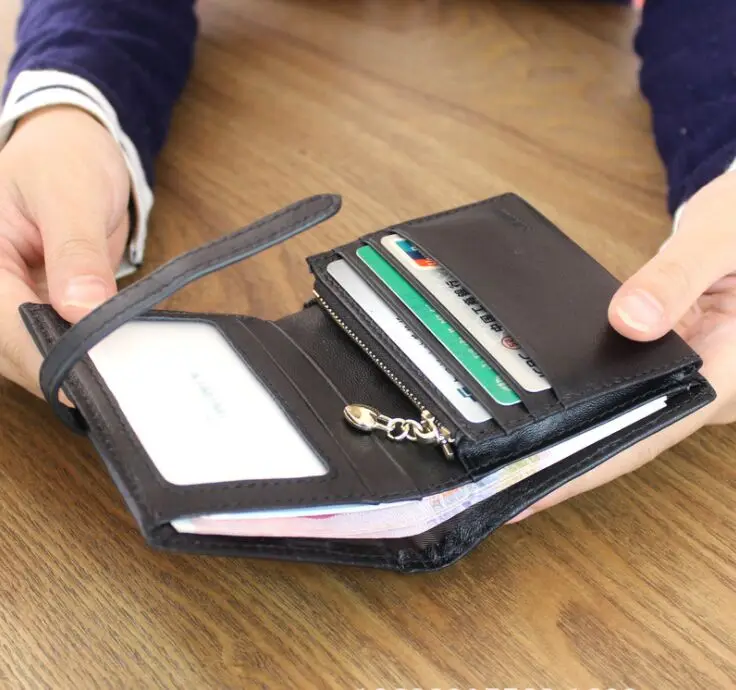 Тонкий короткий кошелек из овечьей кожи Женская тканая Сумочка затягивающийся