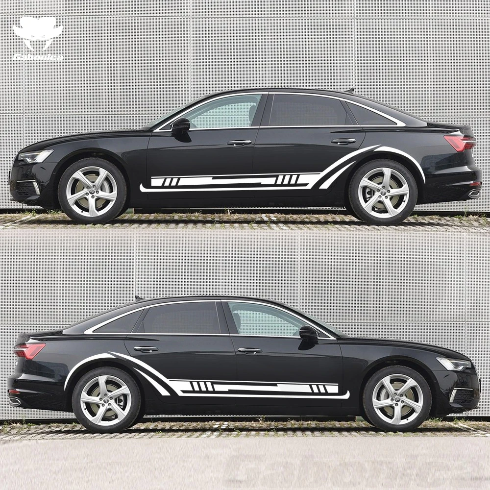 Новинка 2 шт. автомобильные полосы боковые наклейки для Audi VW Ford BMW Benz Renault