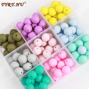 TYRY.HU, 10 шт., силиконовые бусины, 15 мм, подвеска-прорезыватель для детей, аксессуары для режущихся зубов из пищевого силикона