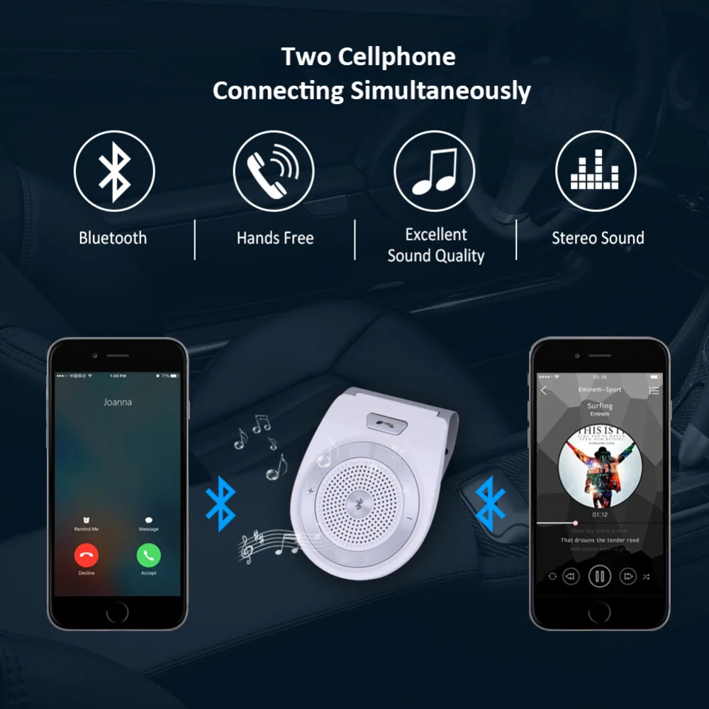 Автомобильный беспроводной Bluetooth-комплект T821 система громкой связи с