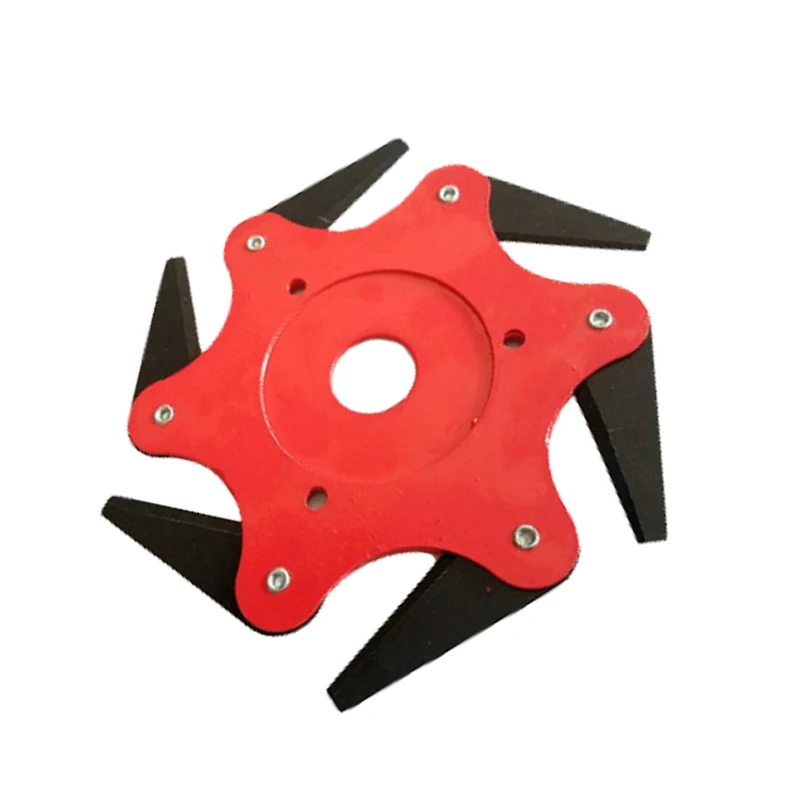 

Mower Accessories Manganese Steel Six-blade Gardens Durable 25*25*0.8cm Black High temperature resistance Agriculture Red