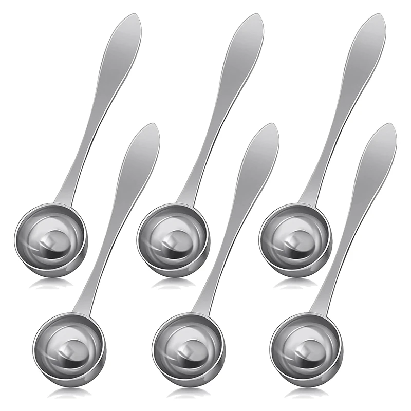 

6 Pieces Coffee Scoop Stainless Steel Measuring Spoon Long Handle Tablespoon Stirring Spoon for Coffee Tea Sugar (20 Ml)