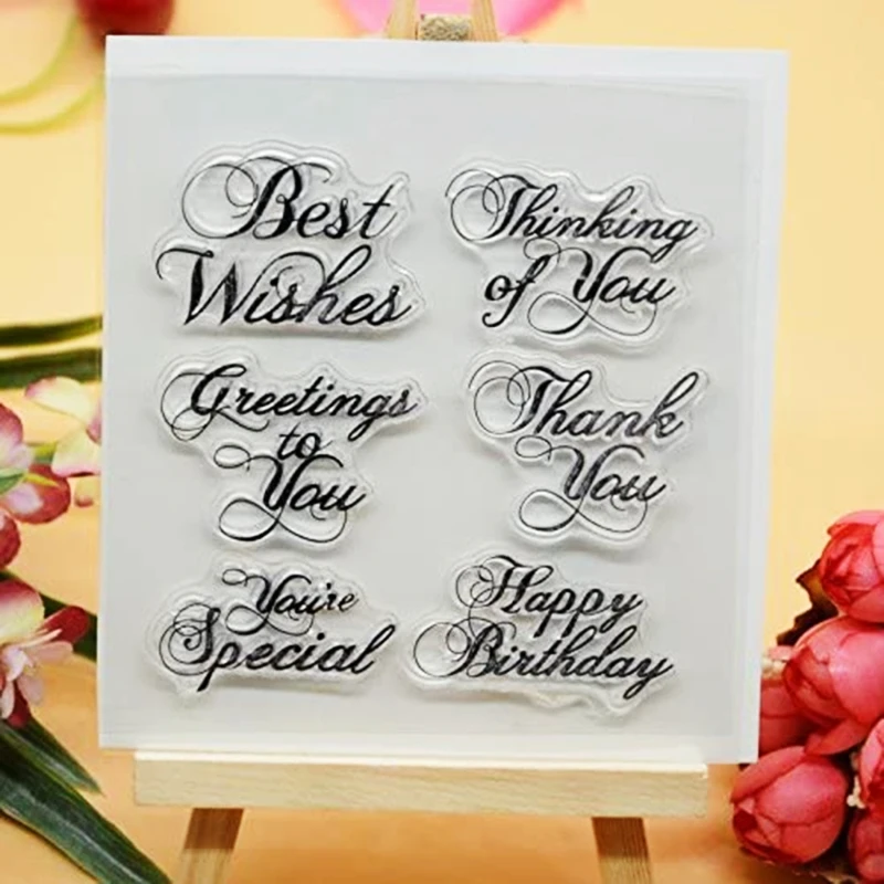 Английский силиконовый прозрачный Печатный штамп DIY Скрапбукинг рельефная