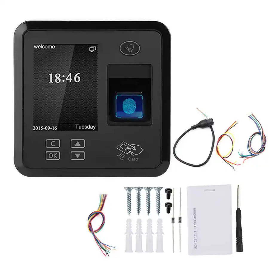 TCP IP 2.4in TFT 125 кГц отпечатков пальцев RFID карта Машина посещаемости времени система