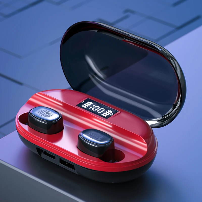 

Беспроводные наушники TWS TWS-204 с поддержкой Bluetooth 5,0 и 9D дисплеем, водонепроницаемые наушники, гарнитура для громкой связи, спортивные наушник...