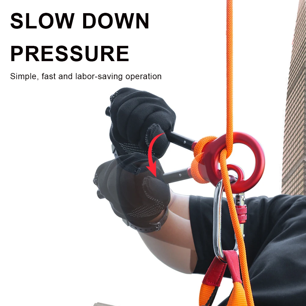 

Professional Rock Climbing Descender Abseiling Device 9-Word Descender Belay Kit Air Detention Window Cleaning In High Buildings
