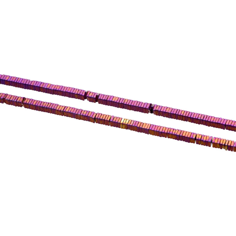 Квадратные разделители из гематита Гальванизированные квадратные бусины для