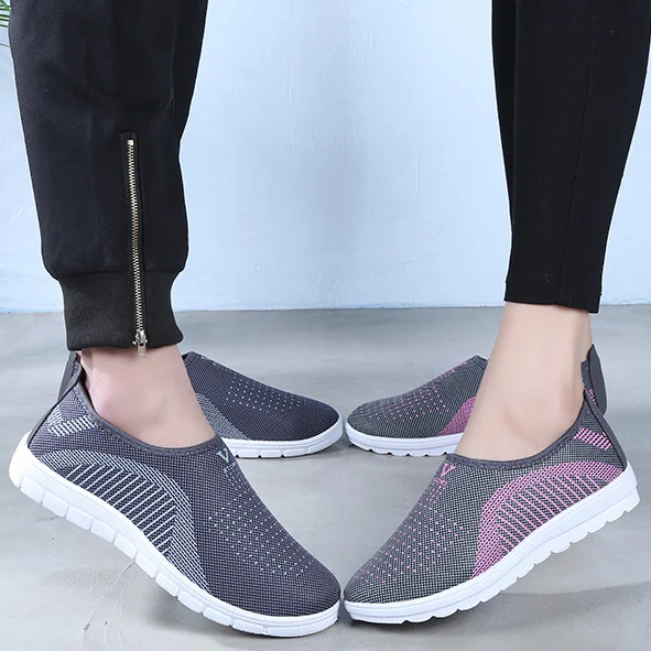 Туфли женские на плоской подошве повседневные лоферы дышащие стрейчевая ткань